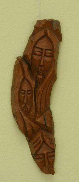 dsc00039.jpg - Rzeźby Waldemara Nowogrodzkiego w bibliotece w Kadzidle - wrzesień 2008